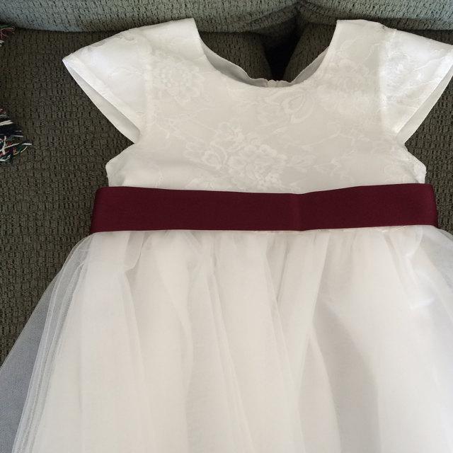 Sleeveless Lace Bodice Tulle Dress With Bow&Flower