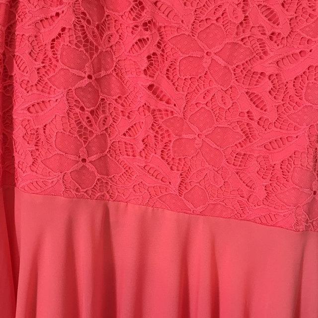 Coral Bridesmaid Chiffon Coral Evening Wedding Coral Lace Long Dress