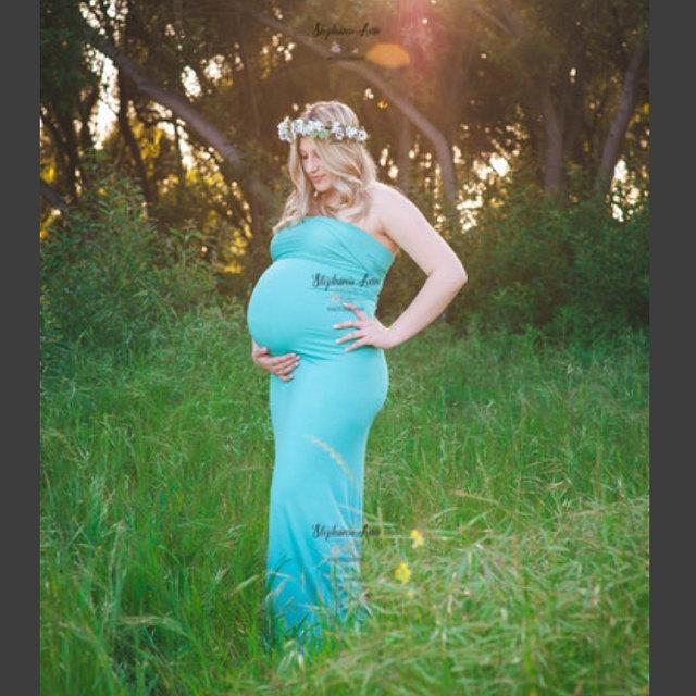 Long Sleeve Maternity Gown Baby Shower Maternity Babydoll Dress